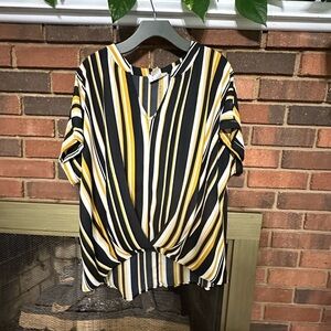🛍️ Janette Plus  beautiful multi color striped top with excellent condition